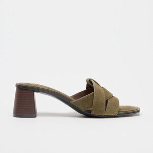 NEW STRAPPY SPLIT LEATHER HEELED SANDALS